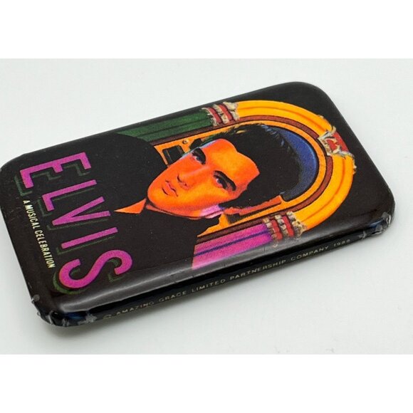Vintage Elvis Presley Pinback 1988 A Musical Celebration Pin Button Badge - Picture 4 of 6
